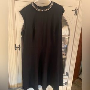 Eliza J Black Embellished Midi Sheath Dress